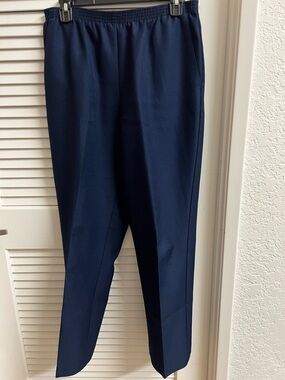 Women’s Alfred Dunner Navy Pull-On Straight Dress Pants